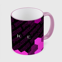 Кружка 3D Quake pro gaming: надпись и символ, цвет: 3D-розовый кант
