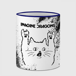 Кружка 3D Imagine Dragons рок кот на светлом фоне, цвет: 3D-синий кант — фото 2