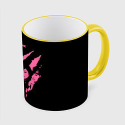 Кружка 3D Blackpink Tearing with claws, цвет: 3D-желтый кант
