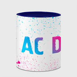 Кружка 3D AC DC neon gradient style: надпись и символ, цвет: 3D-белый + синий — фото 2