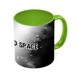 Кружка 3D Dead Space glitch на светлом фоне: надпись и симво, цвет: 3D-белый + светло-зеленый