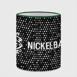 Кружка 3D Nickelback glitch на темном фоне: надпись и символ, цвет: 3D-зеленый кант — фото 2