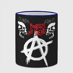 Кружка 3D Punks not dead - анархия, цвет: 3D-синий кант — фото 2