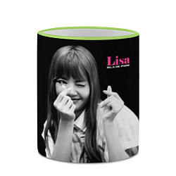 Кружка 3D Blackpink Lisa Sign of love, цвет: 3D-светло-зеленый кант — фото 2