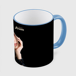 Кружка 3D Blackpink Cute Jisoo Kim, цвет: 3D-небесно-голубой кант