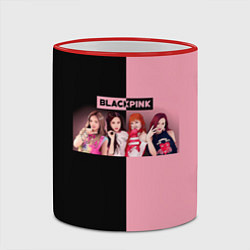 Кружка 3D Черно-розовый градиент Black Pink, цвет: 3D-красный кант — фото 2