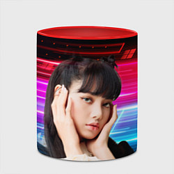 Кружка 3D Lisa Blackpink music kpop, цвет: 3D-белый + красный — фото 2