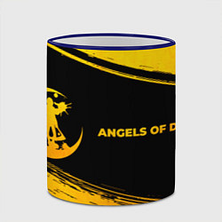 Кружка 3D Angels of Death - gold gradient: надпись и символ, цвет: 3D-синий кант — фото 2