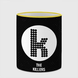 Кружка 3D The Killers glitch на темном фоне, цвет: 3D-желтый кант — фото 2