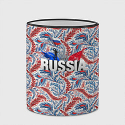 Кружка 3D Happy Russia волнистые узоры, цвет: 3D-черный кант — фото 2