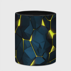 Кружка 3D Желтые неоновые плиты, цвет: 3D-белый + черный — фото 2