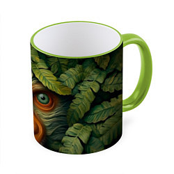 Кружка 3D Обезьяна в джунглях, цвет: 3D-светло-зеленый кант