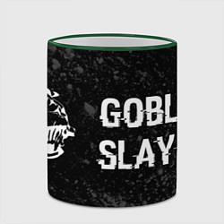 Кружка 3D Goblin Slayer glitch на темном фоне: надпись и сим, цвет: 3D-зеленый кант — фото 2