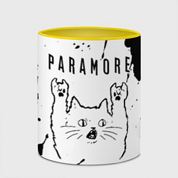 Кружка 3D Paramore рок кот на светлом фоне, цвет: 3D-белый + желтый — фото 2