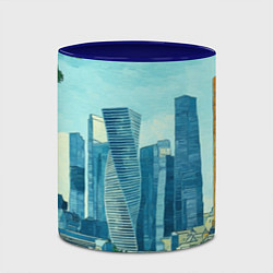 Кружка 3D Москва-сити Ван Гог, цвет: 3D-белый + синий — фото 2
