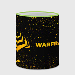 Кружка 3D Warframe - gold gradient: надпись и символ, цвет: 3D-светло-зеленый кант — фото 2