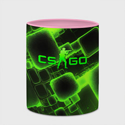 Кружка 3D CS GO зеленые кислотные плиты, цвет: 3D-белый + розовый — фото 2