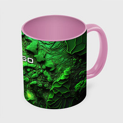 Кружка 3D CS GO green abstract, цвет: 3D-белый + розовый