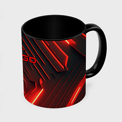 Кружка 3D CS GO red neon, цвет: 3D-белый + черный