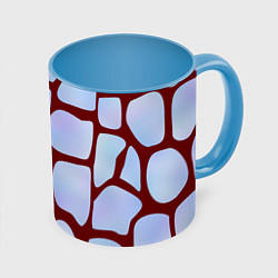 Кружка 3D Клеточная ткань, цвет: 3D-белый + небесно-голубой