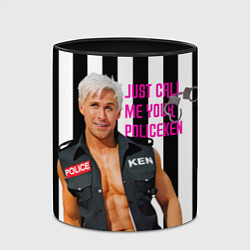 Кружка 3D Райан Гослинг полицейский, цвет: 3D-белый + черный — фото 2