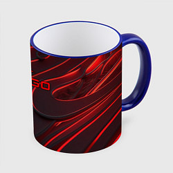 Кружка 3D CSGO red abstract, цвет: 3D-синий кант
