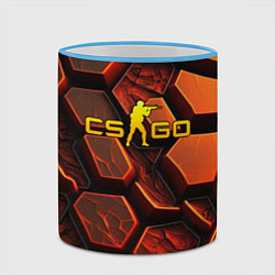 Кружка 3D CS GO orange logo, цвет: 3D-небесно-голубой кант — фото 2