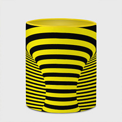Кружка 3D Осиная талия - полосатая иллюзия, цвет: 3D-белый + желтый — фото 2