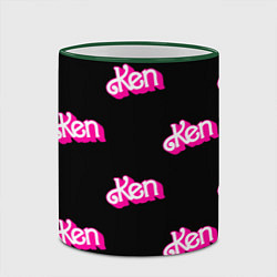 Кружка 3D Логотип Кен - патерн, цвет: 3D-зеленый кант — фото 2