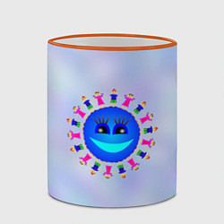 Кружка 3D Земля детей, цвет: 3D-оранжевый кант — фото 2