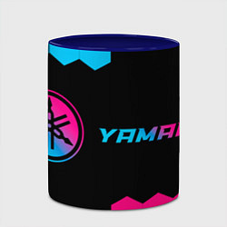 Кружка 3D Yamaha - neon gradient: надпись и символ, цвет: 3D-белый + синий — фото 2