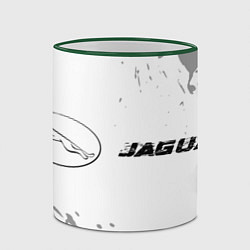 Кружка 3D Jaguar speed на светлом фоне со следами шин: надпи, цвет: 3D-зеленый кант — фото 2