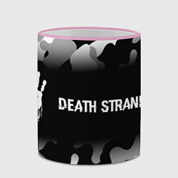 Кружка 3D Death Stranding glitch на темном фоне: надпись и с, цвет: 3D-розовый кант — фото 2