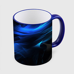 Кружка 3D Black blue texture, цвет: 3D-синий кант