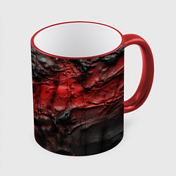 Кружка 3D Объемная красная черная текстура, цвет: 3D-красный кант