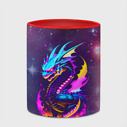 Кружка 3D Space dragon - neon glow - neural network, цвет: 3D-белый + красный — фото 2