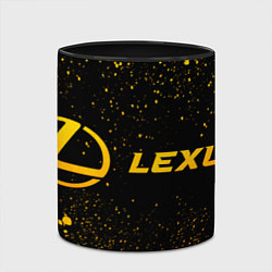Кружка 3D Lexus - gold gradient: надпись и символ, цвет: 3D-белый + черный — фото 2