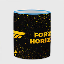Кружка 3D Forza Horizon - gold gradient: надпись и символ, цвет: 3D-небесно-голубой кант — фото 2