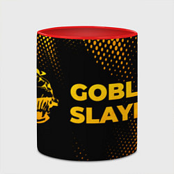 Кружка 3D Goblin Slayer - gold gradient: надпись и символ, цвет: 3D-белый + красный — фото 2