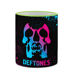 Кружка 3D Deftones - neon gradient, цвет: 3D-светло-зеленый кант — фото 2