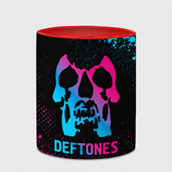 Кружка 3D Deftones - neon gradient, цвет: 3D-белый + красный — фото 2