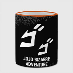 Кружка 3D JoJo Bizarre Adventure glitch на темном фоне, цвет: 3D-оранжевый кант — фото 2