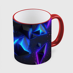 Кружка 3D Blue dark neon, цвет: 3D-красный кант