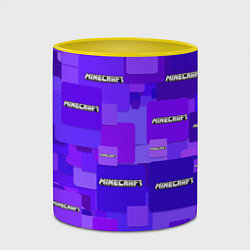 Кружка 3D Minecraft pattern logo, цвет: 3D-белый + желтый — фото 2