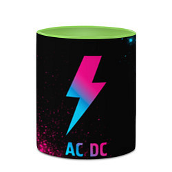 Кружка 3D AC DC - neon gradient, цвет: 3D-белый + светло-зеленый — фото 2