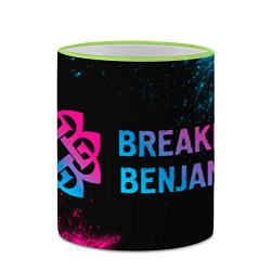 Кружка 3D Breaking Benjamin - neon gradient: надпись и симво, цвет: 3D-светло-зеленый кант — фото 2