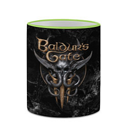 Кружка 3D Baldurs Gate 3 dark logo, цвет: 3D-светло-зеленый кант — фото 2