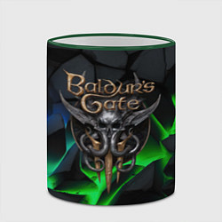 Кружка 3D Baldurs Gate 3 black blue neon, цвет: 3D-зеленый кант — фото 2
