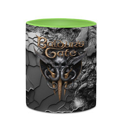 Кружка 3D Baldurs Gate 3 logo dark, цвет: 3D-белый + светло-зеленый — фото 2