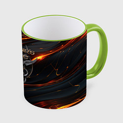 Кружка 3D Baldurs Gate 3 logo gold, цвет: 3D-светло-зеленый кант